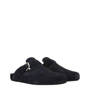 Black Leather Slippers Sandals