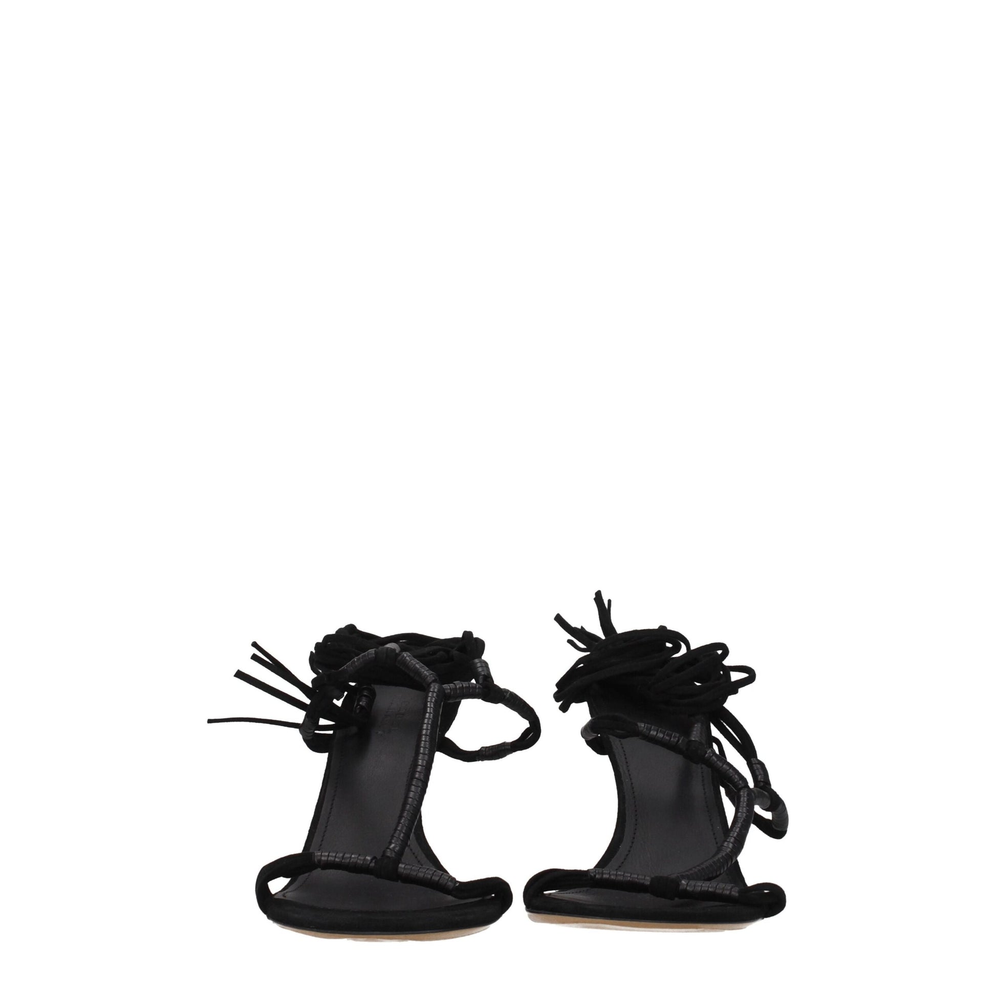 Black Leather Stiletto Heels Sandals