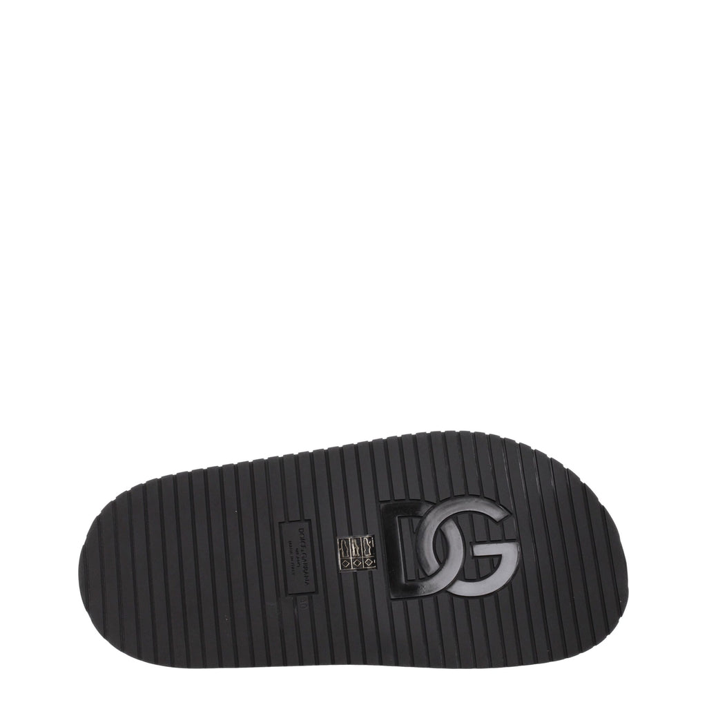 Black Leather Slippers Sandals