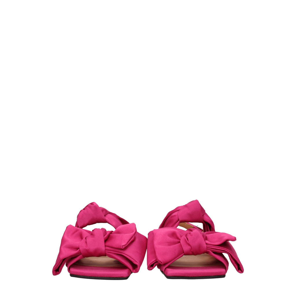 Pink Fabric Flat Sandals