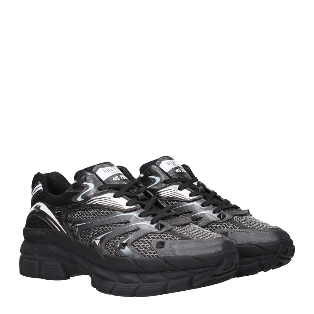 Black Fabric Athletic Sneakers
