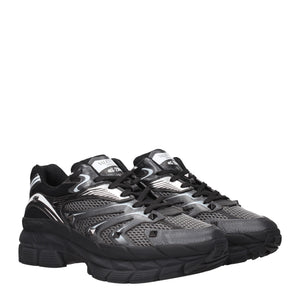 Black Fabric Athletic Sneakers