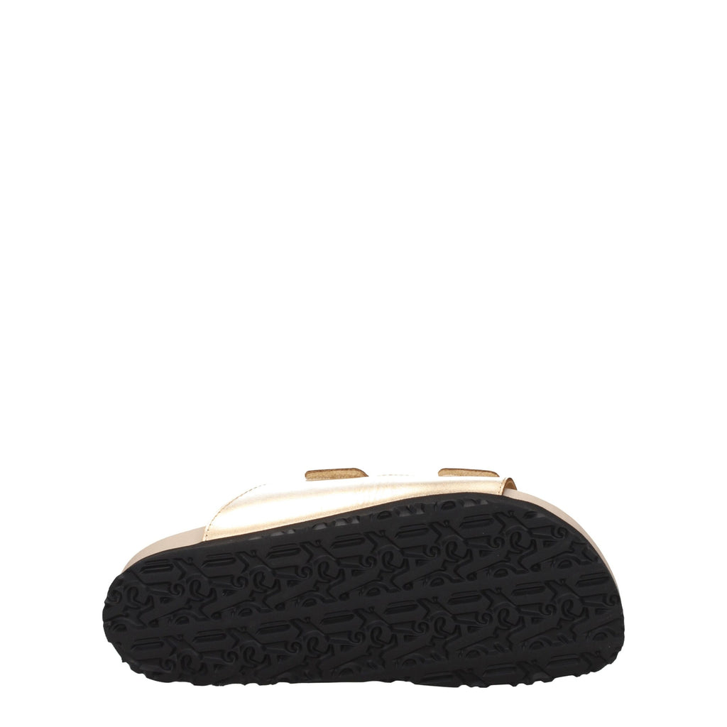Gold Leather Slippers Sandals