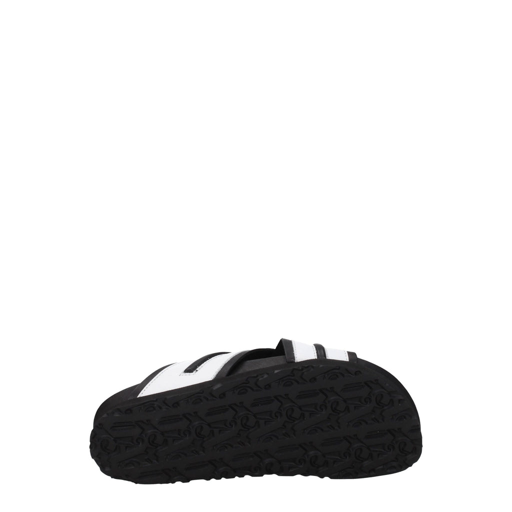 White Leather Slippers Sandals