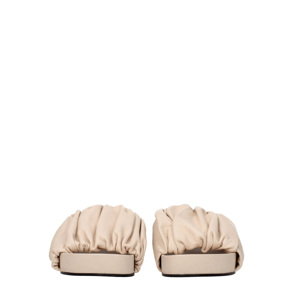 Pink Leather Slippers Sandals