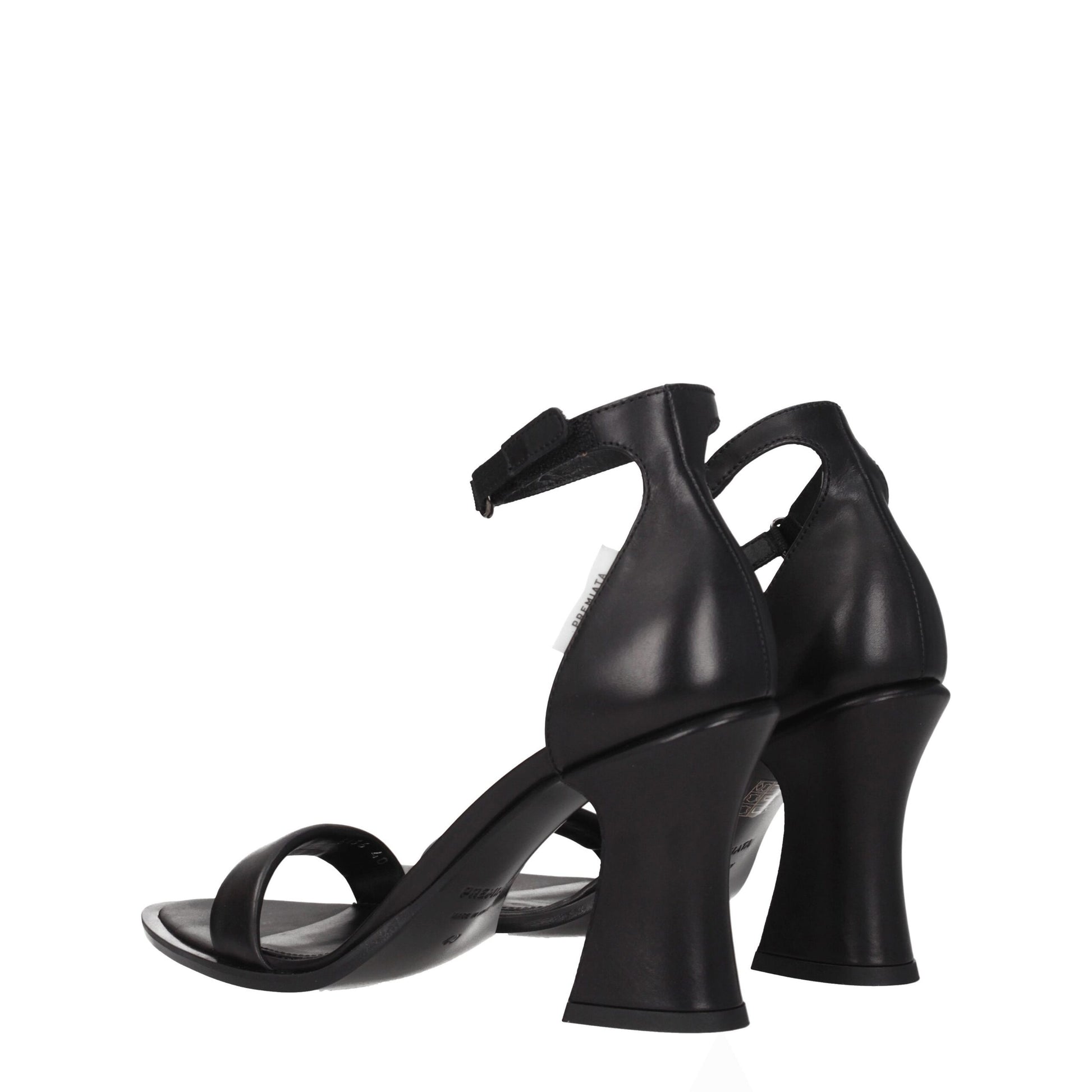 Black Leather Flat Sandals