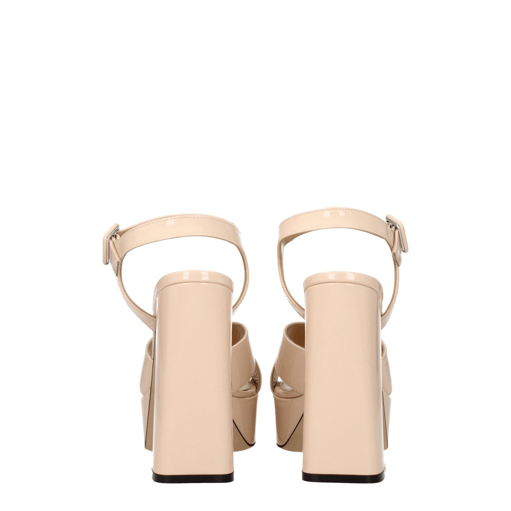 Pink Leather Platforms