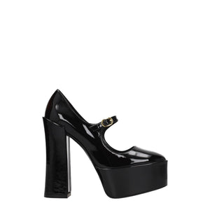 Stuart Weitzman Black Leather Platform Pumps