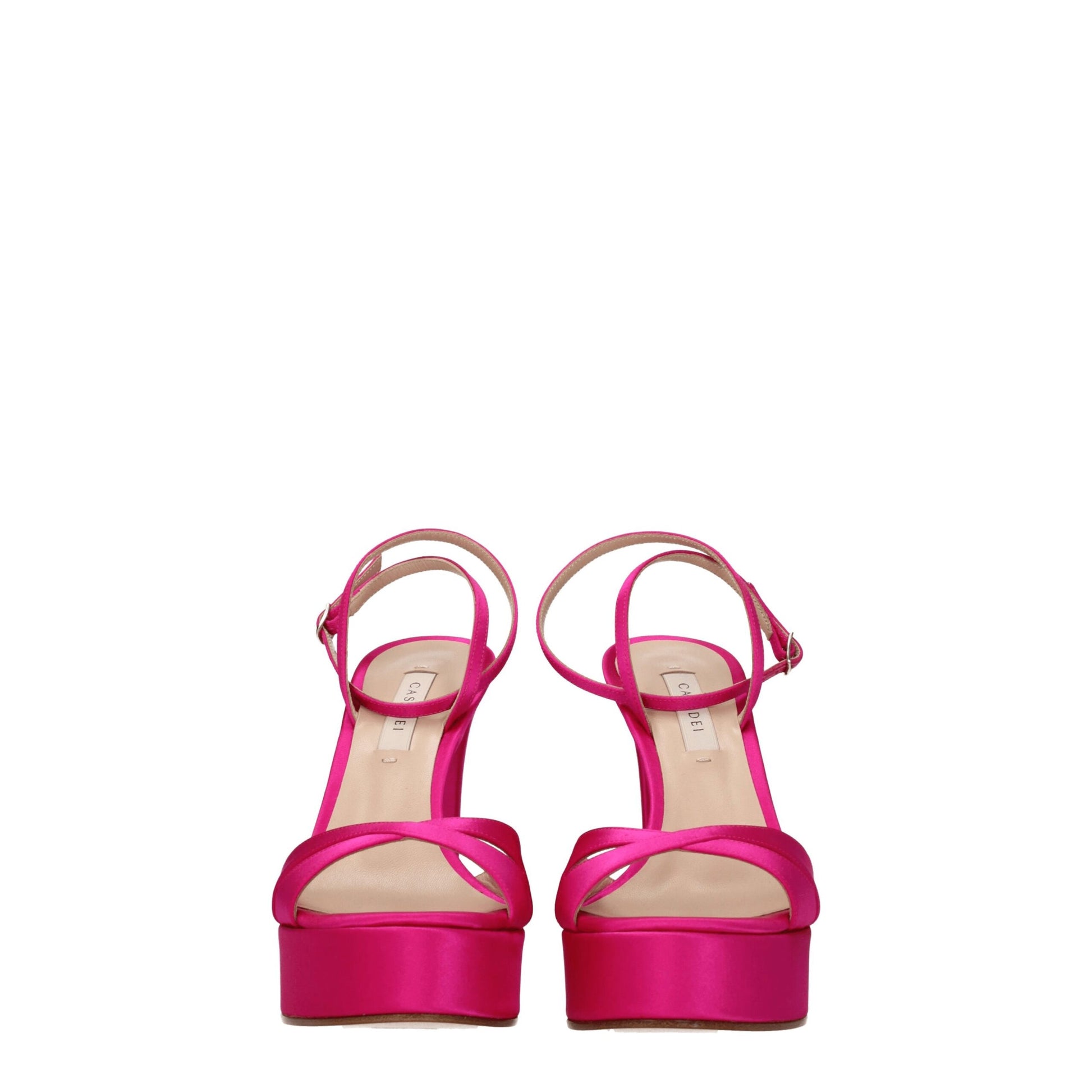Pink Satin Platforms