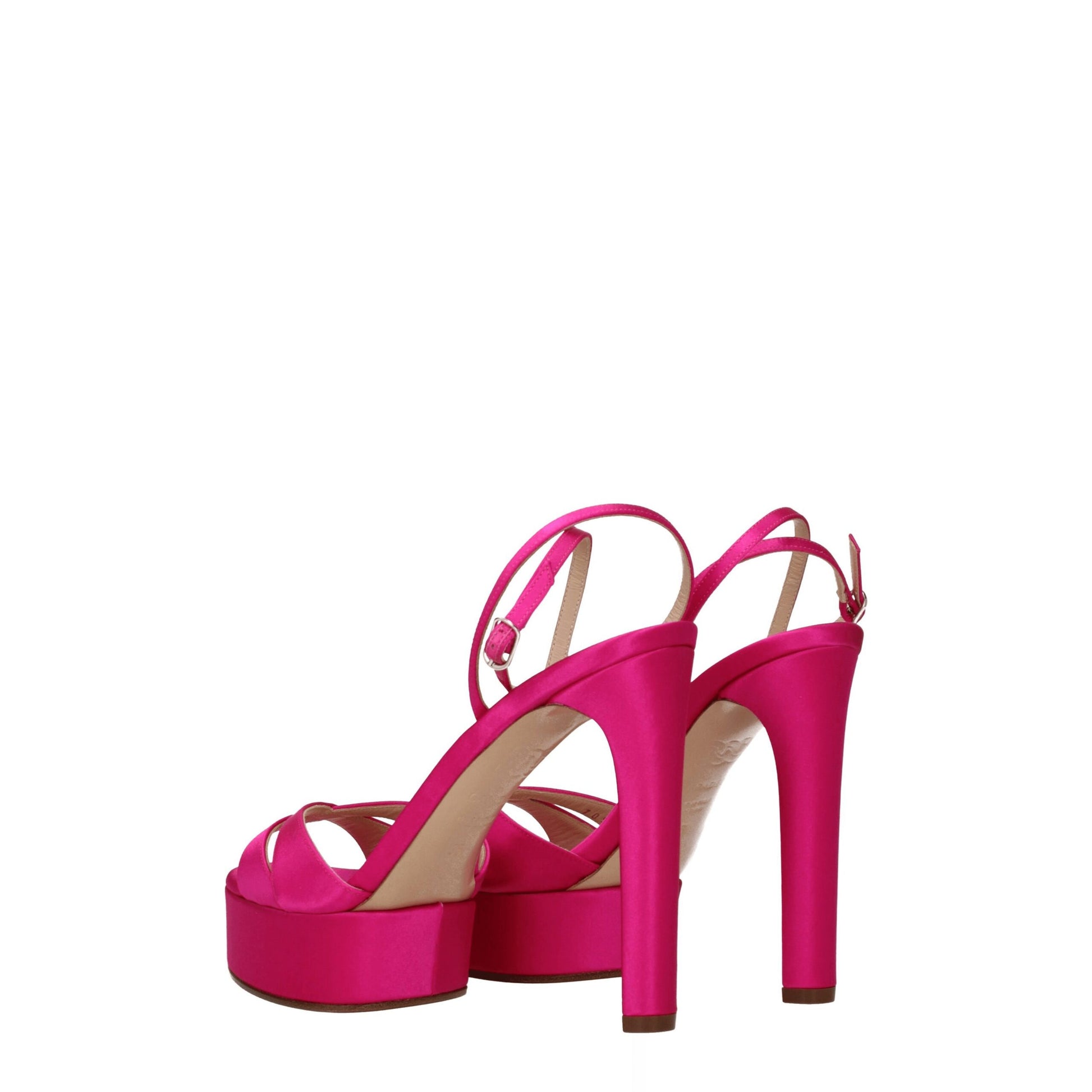 Pink Satin Platforms