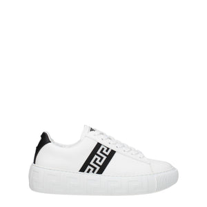 Versace White Leather Low Top Sneakers