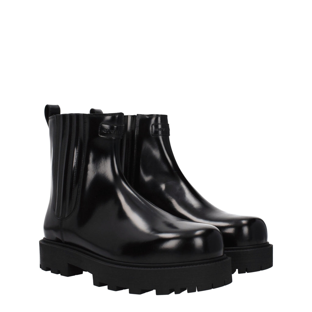 Black Leather Ankle Boots