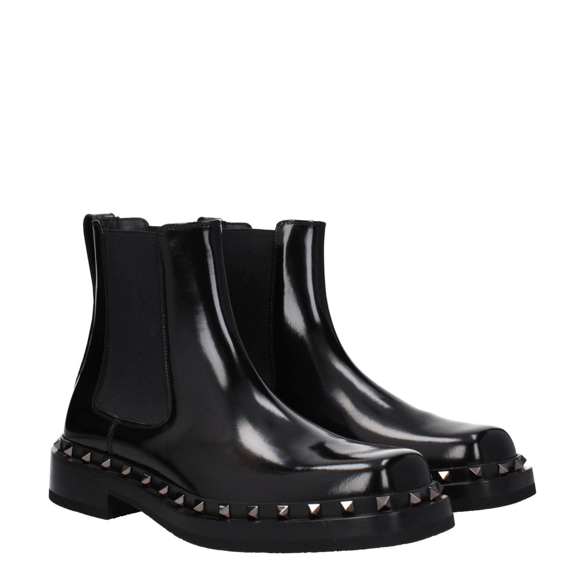 Valentino Garavani Black Leather Ankle Boots