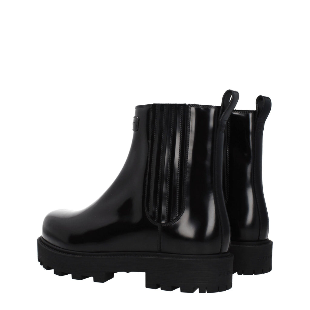 Black Leather Ankle Boots
