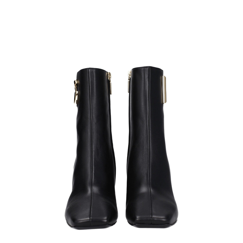 Black Leather Ankle Boots