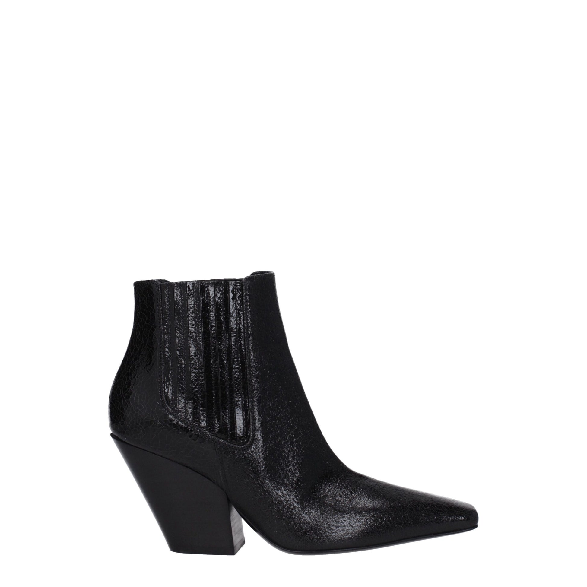 Black Leather Ankle Boots