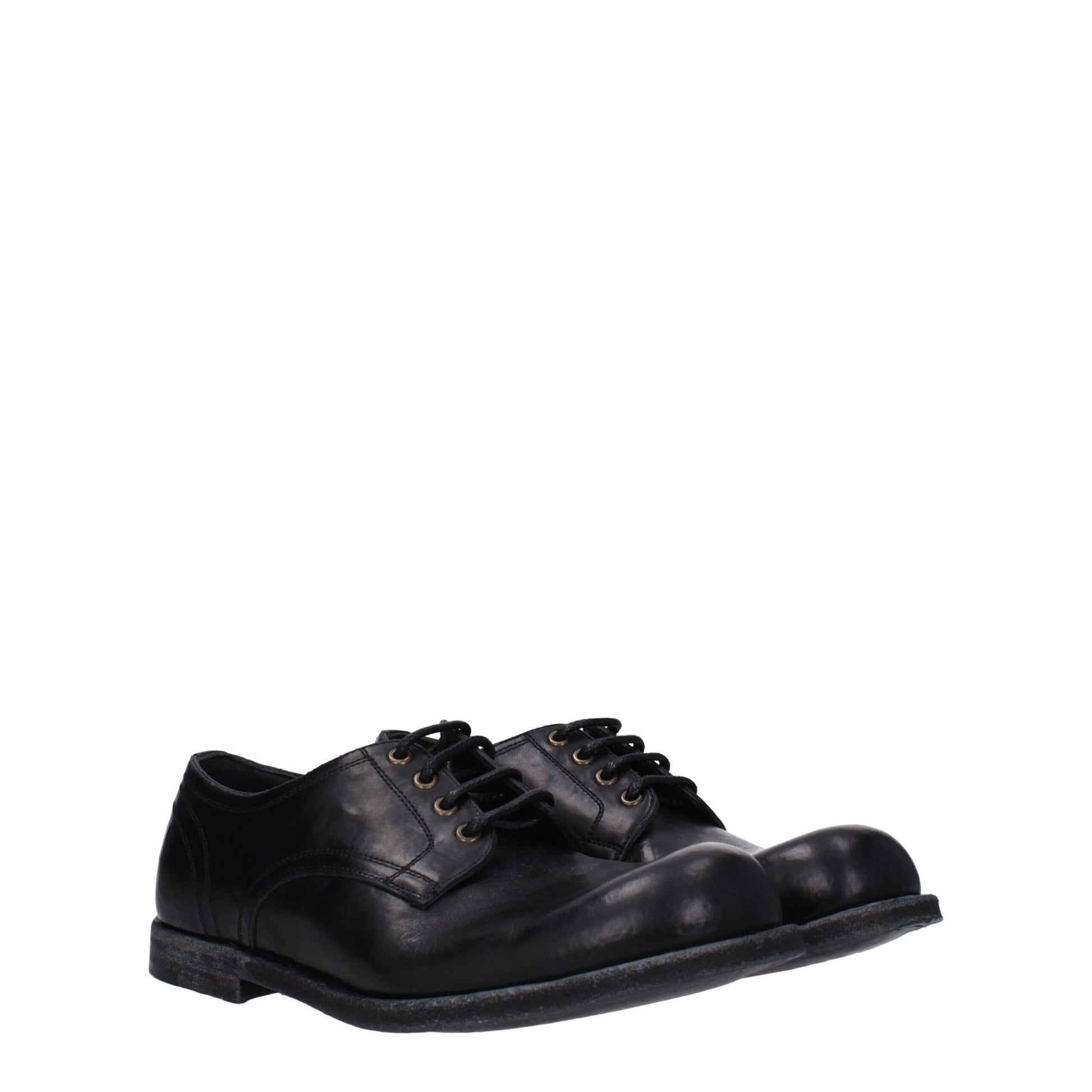 Dolce & Gabbana Black Leather Oxfords And Derbies