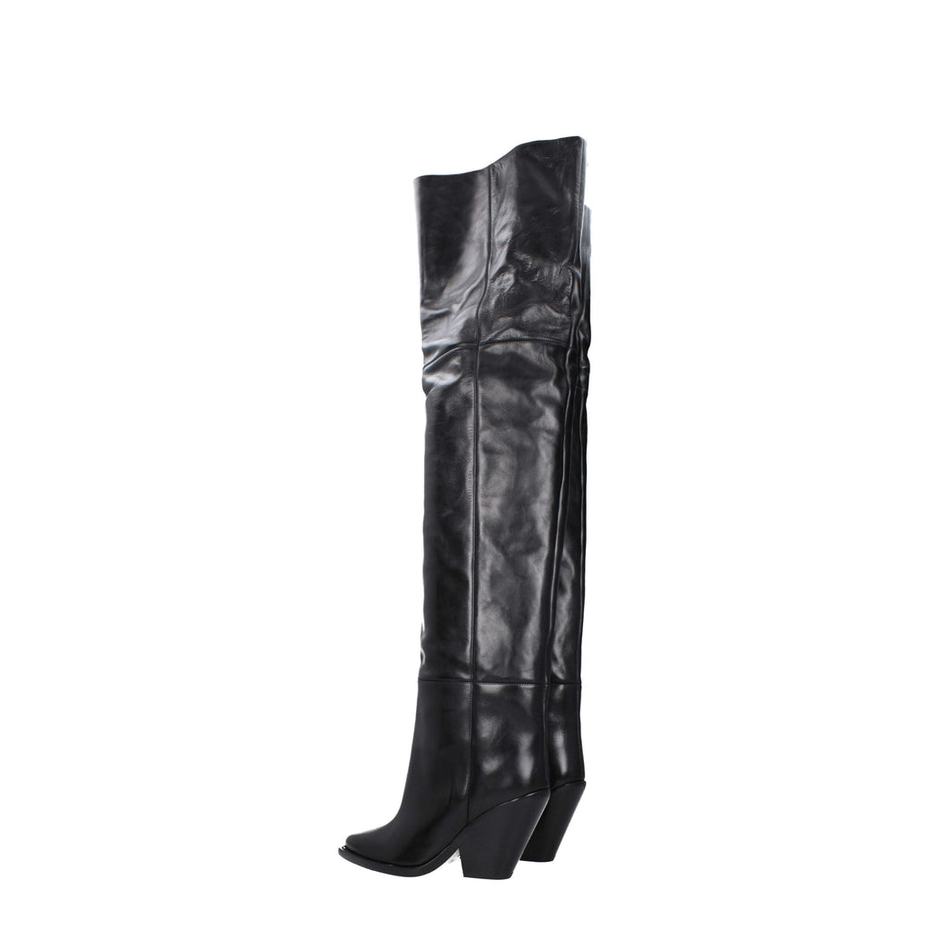 Black Leather Over The Knee