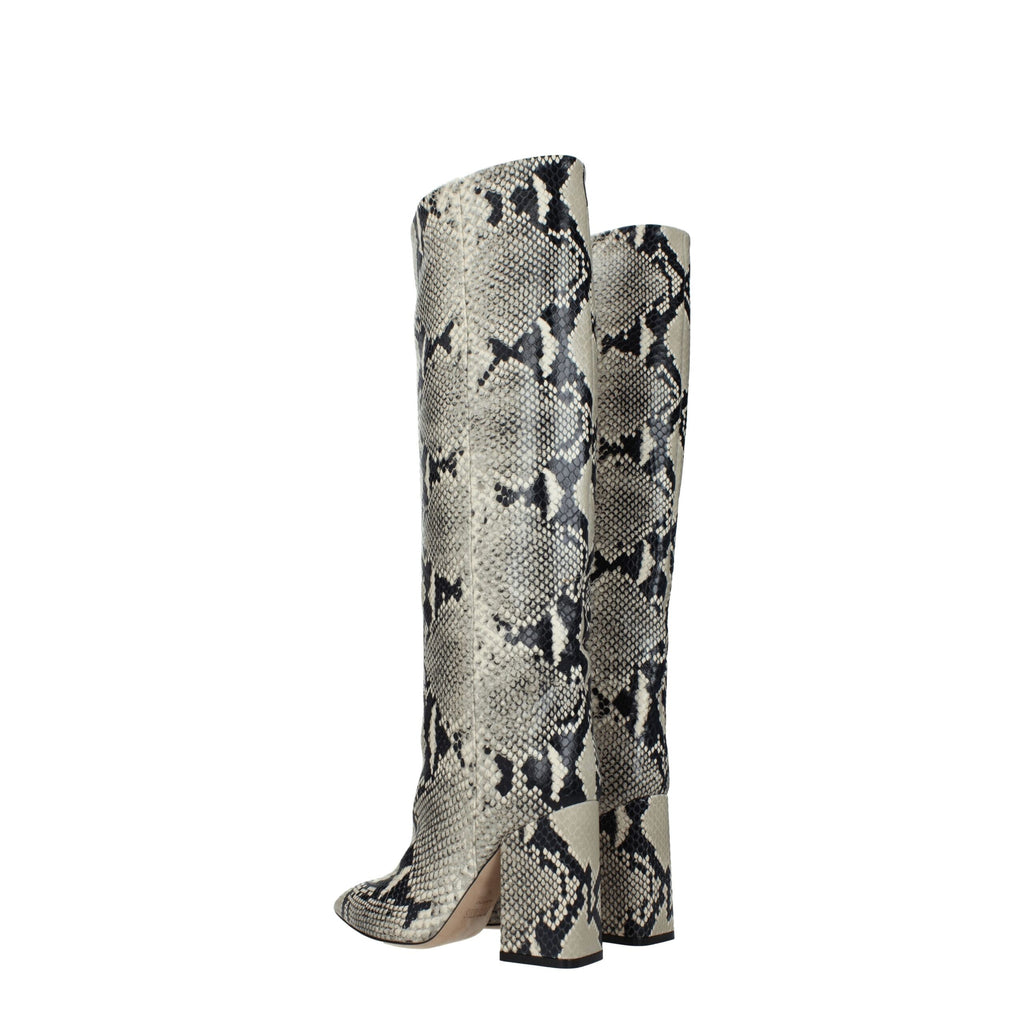 Beige Leather Over The Knee