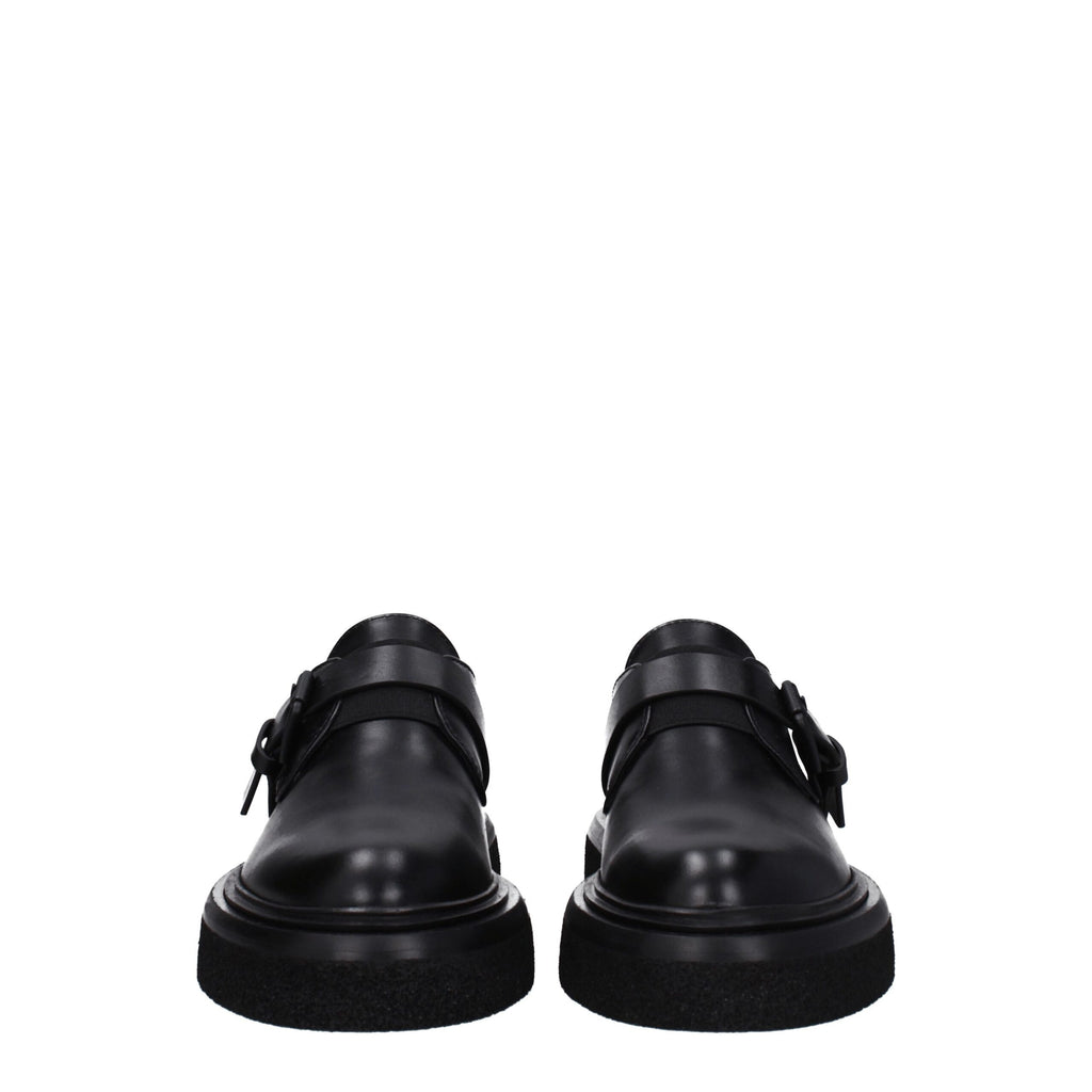 Black Leather Oxfords And Derbies
