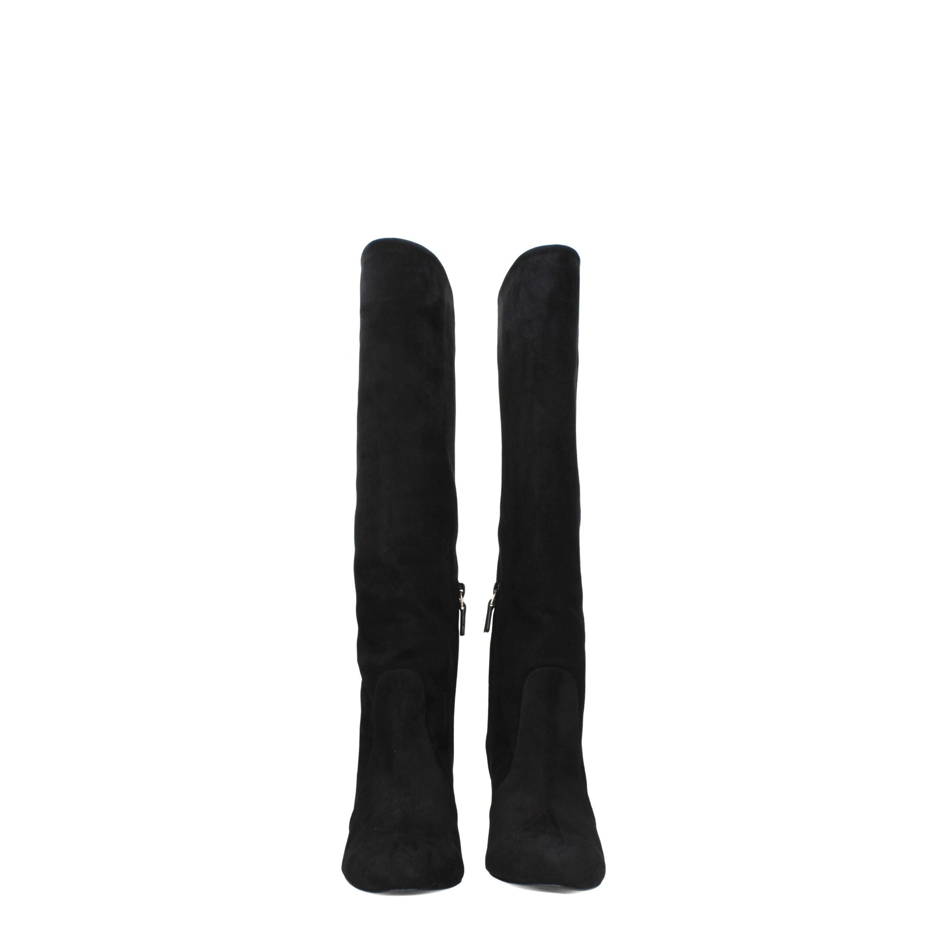Black Leather High Heel Boots