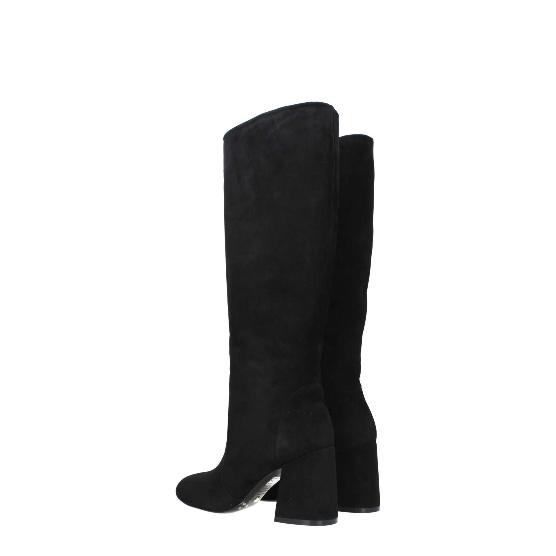 Black Leather High Heel Boots