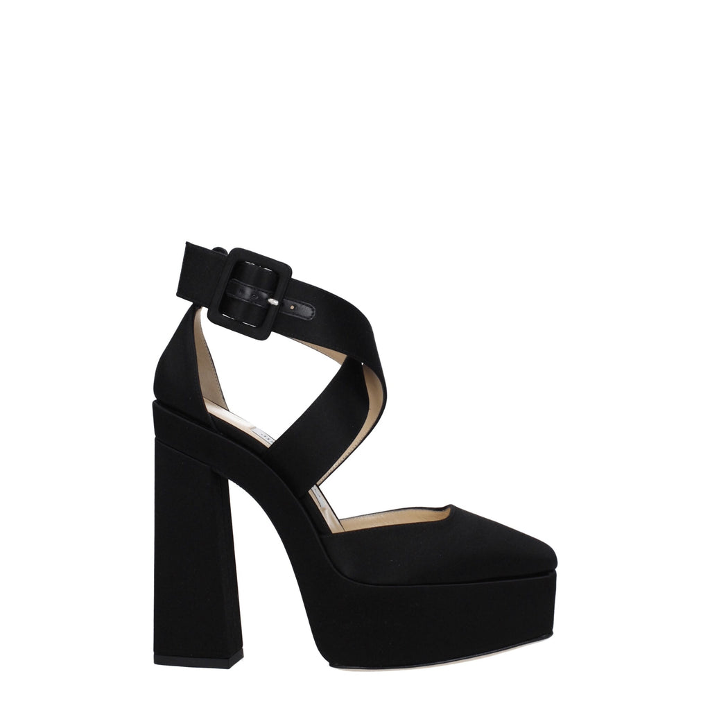 Black Satin Platforms