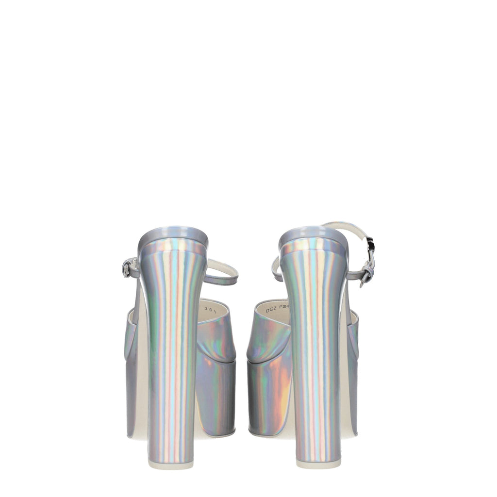 Valentino Garavani Gray Leather Platform Sandals