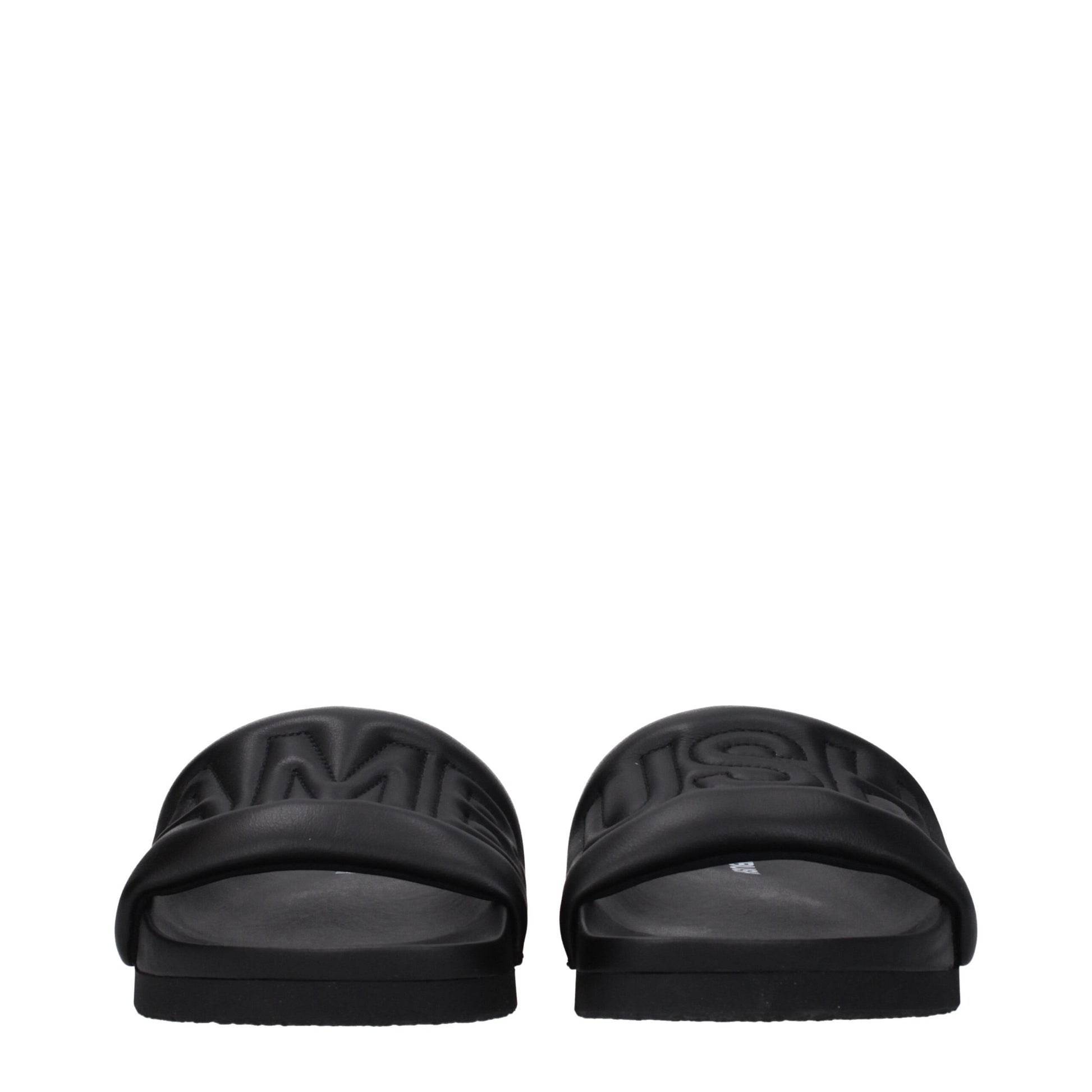 Ambush Black Leather Slippers