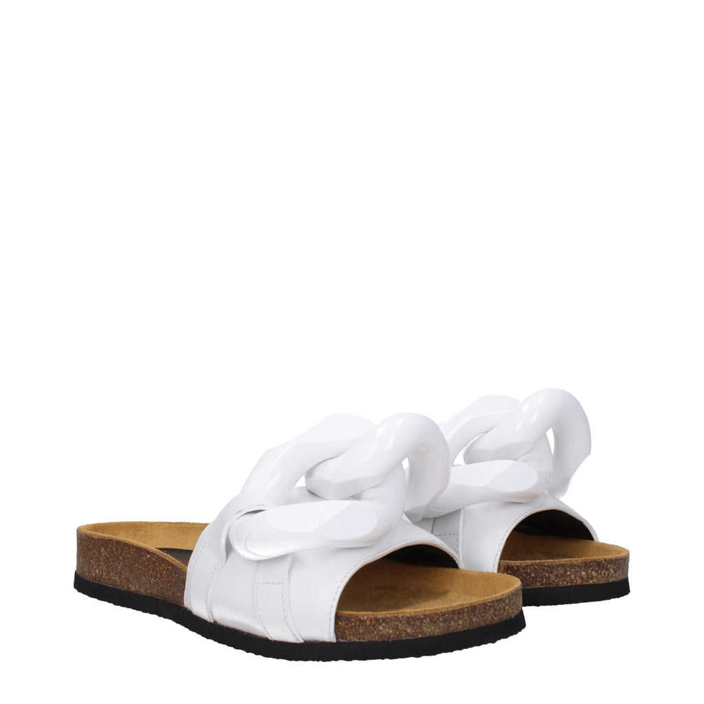 Jw Anderson White Leather Slippers