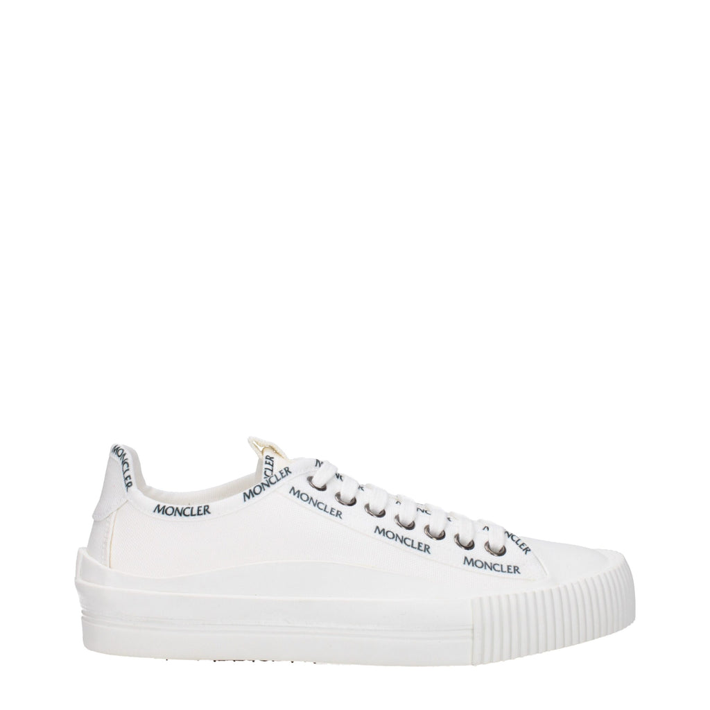White Fabric Low Tops