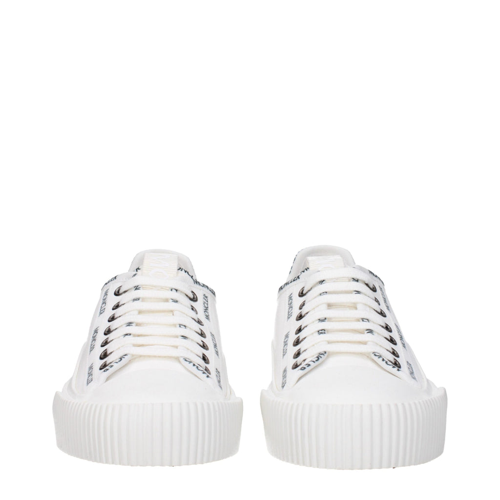 White Fabric Low Tops