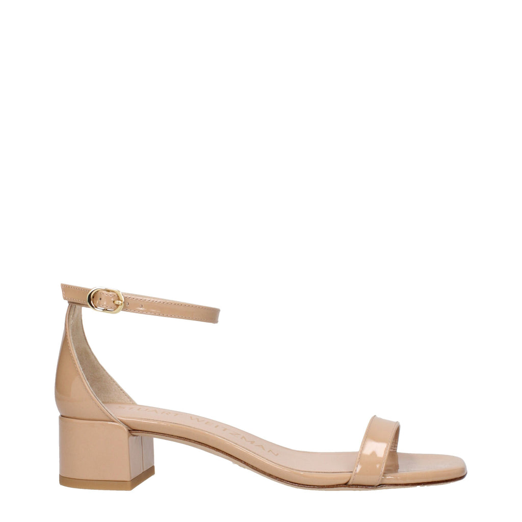 Pink Leather Flat Sandals