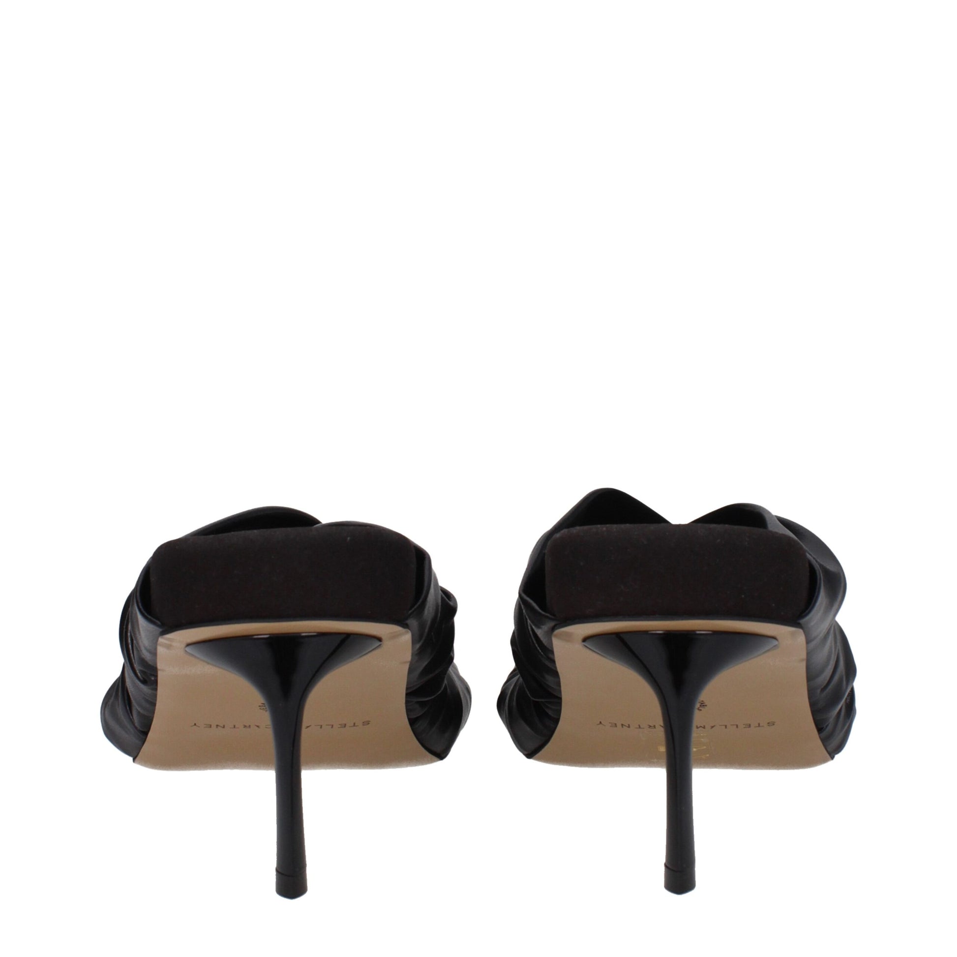 Stella McCartney Black Leather Stiletto Heel Sandals