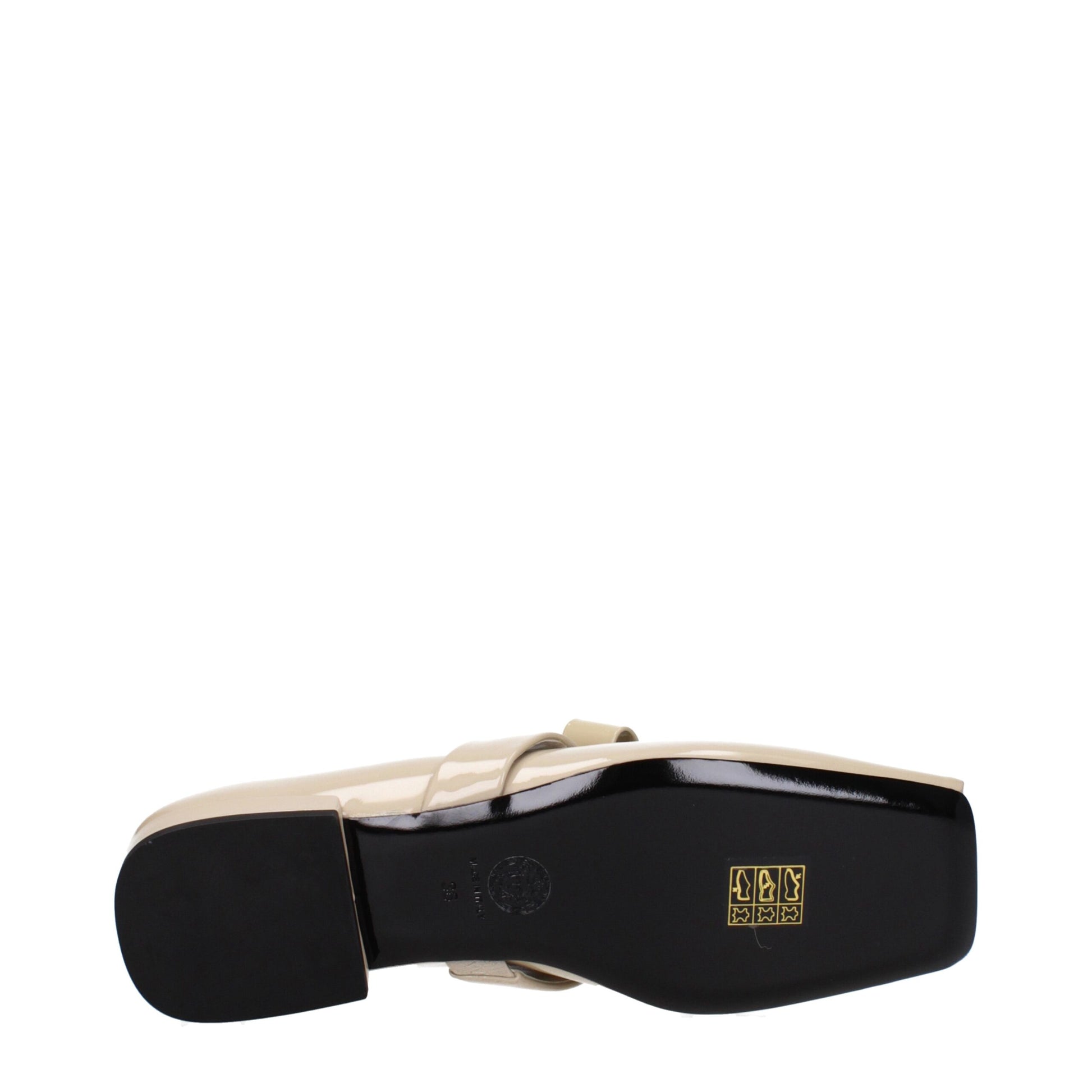 Versace Beige Leather Ballet Flats