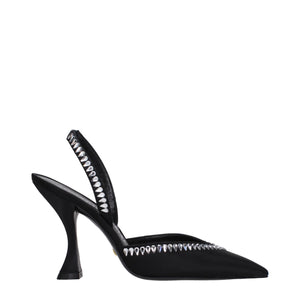 Black Satin Stiletto Heels Sandals