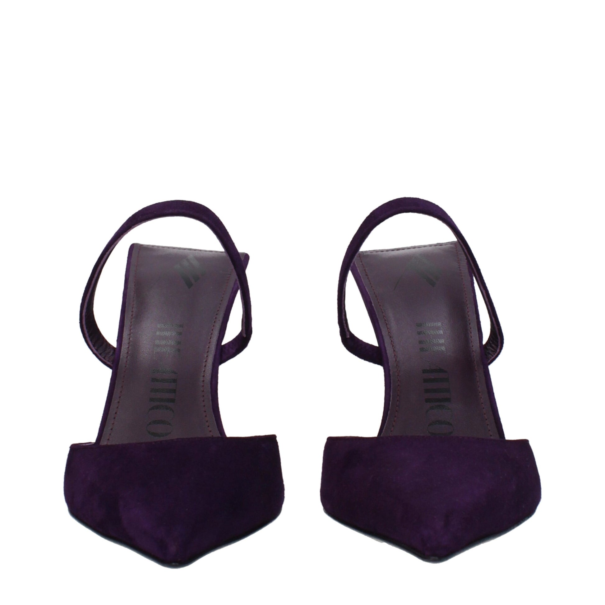 The Attico Purple Leather Stiletto Heel Sandals