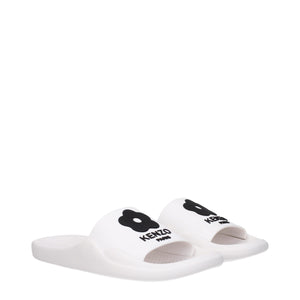 White Cotton Slippers Sandals