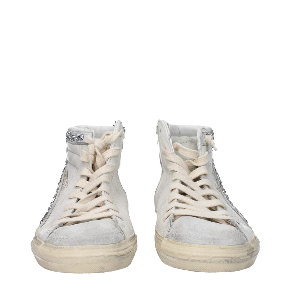 White Leather High Tops