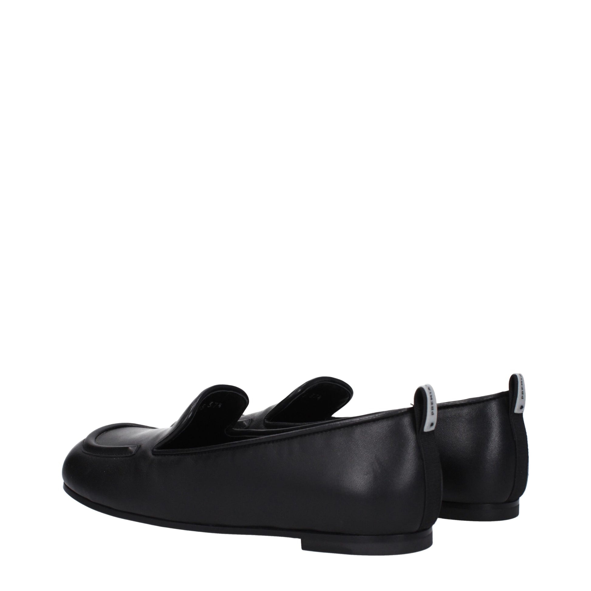 Premiata Black Leather Slip-On Loafers