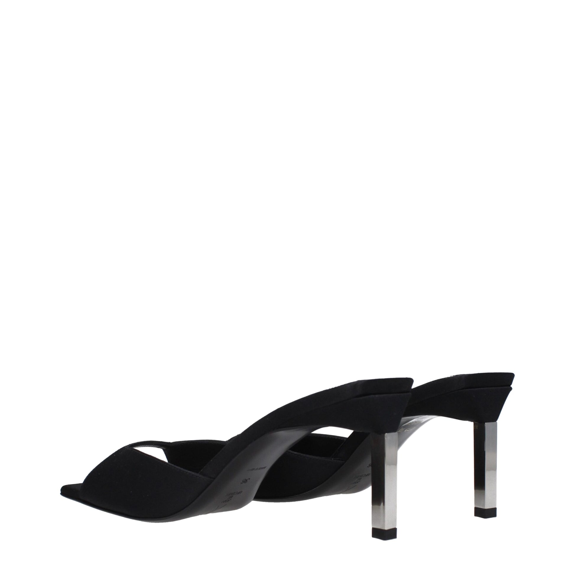 The Attico Black Satin Stiletto Heel Sandals