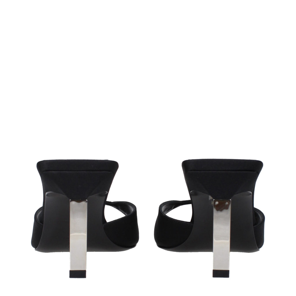 Black Satin Stiletto Heels Sandals