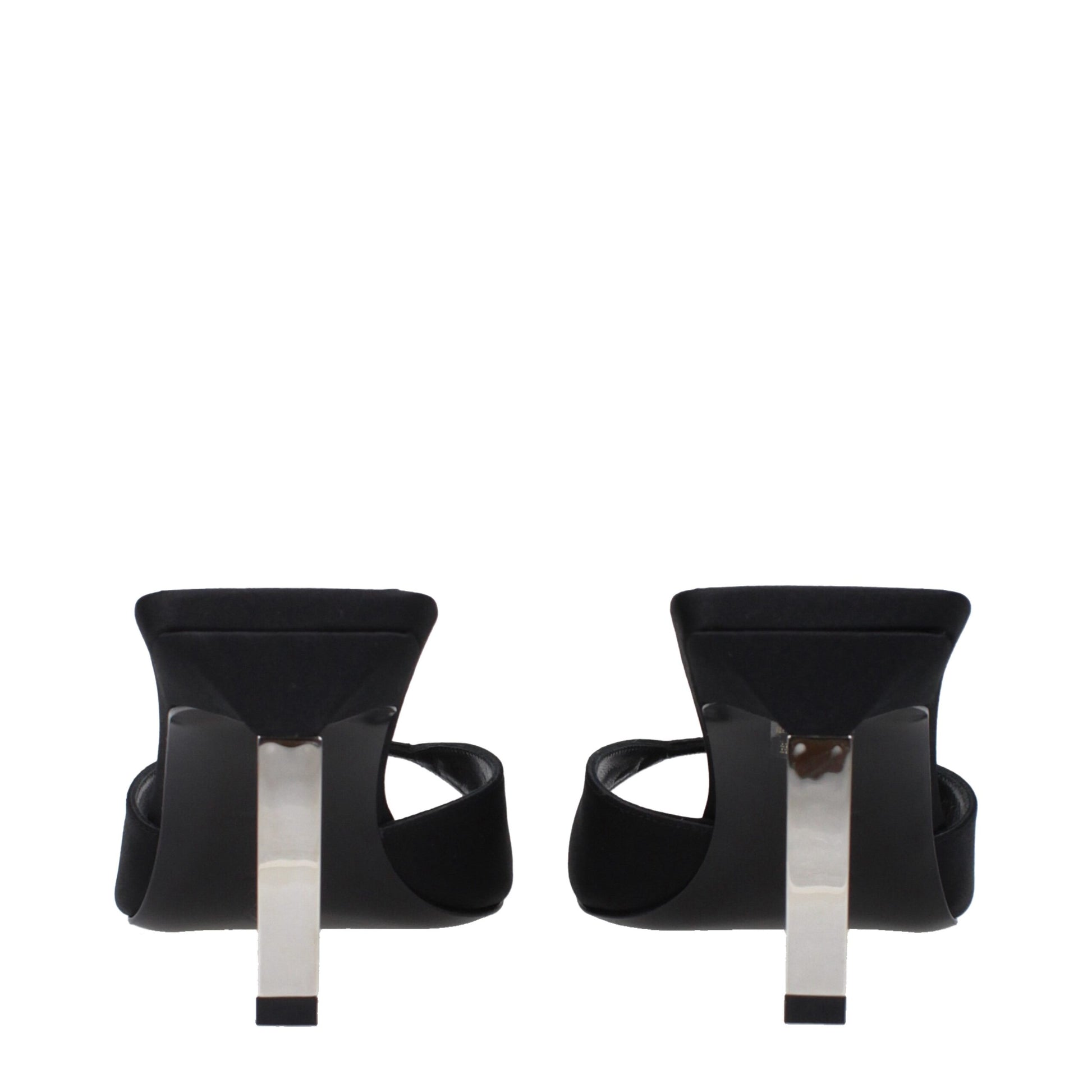 Black Satin Stiletto Heels Sandals