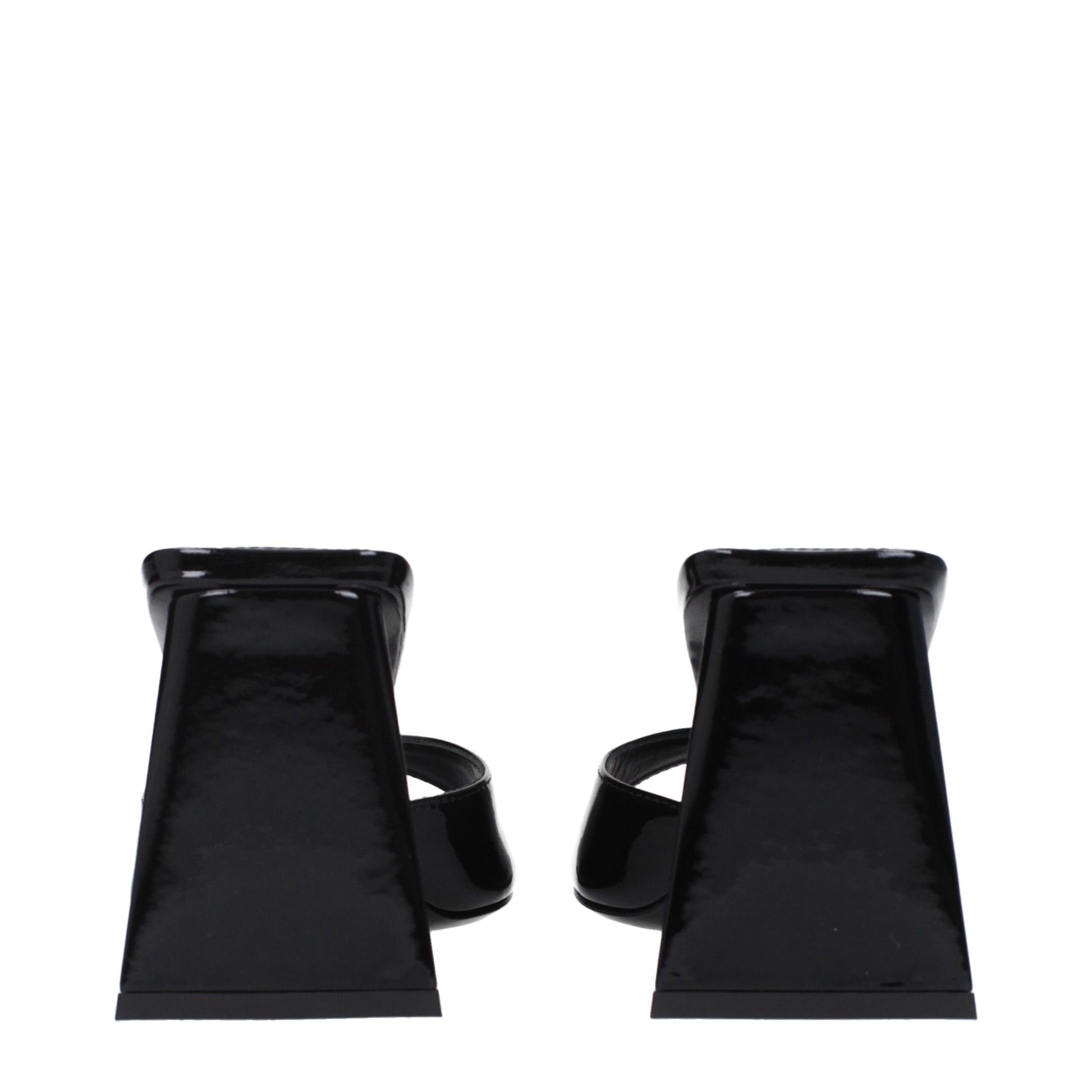 The Attico Black Leather Stiletto Heel Sandals