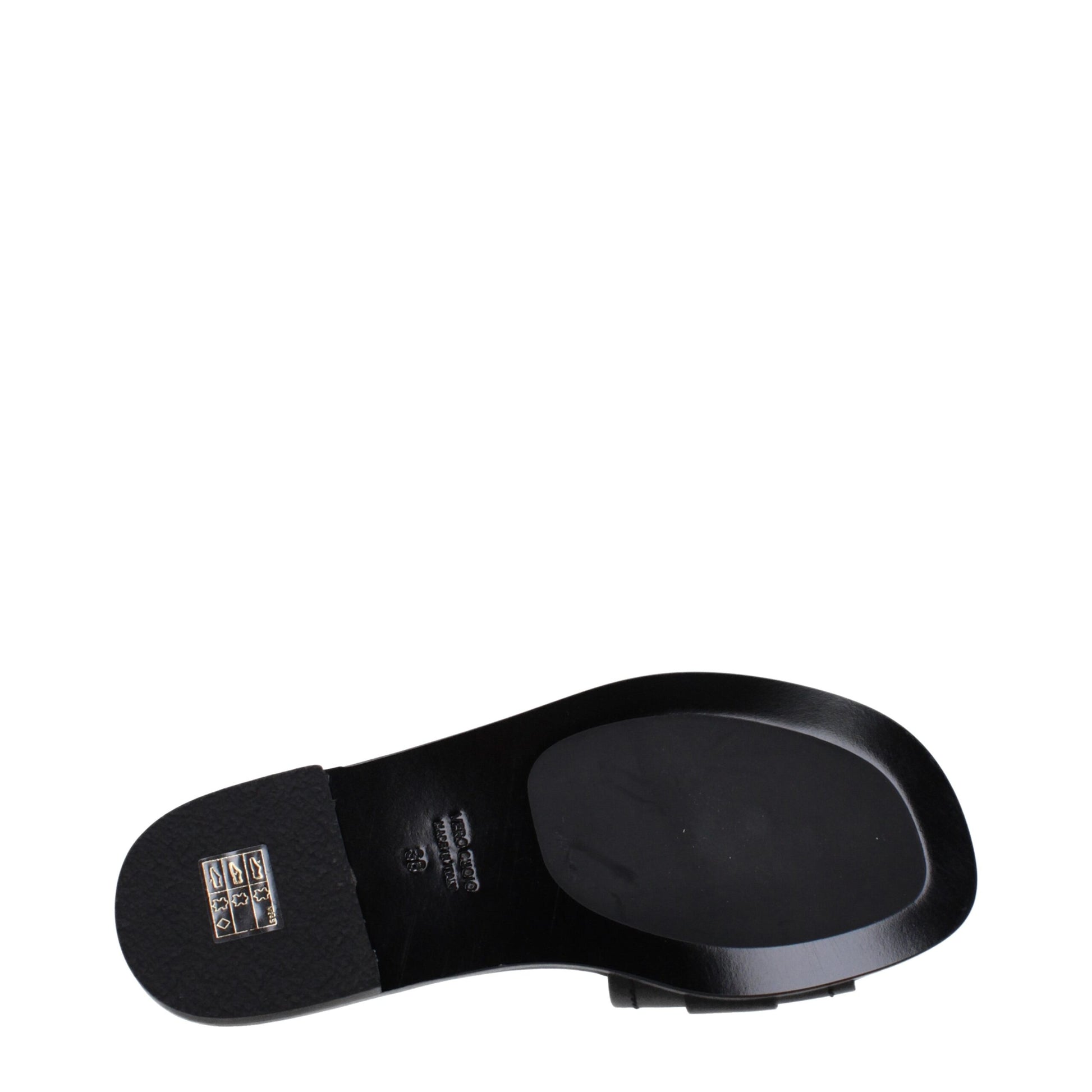 Black Leather Slippers Sandals