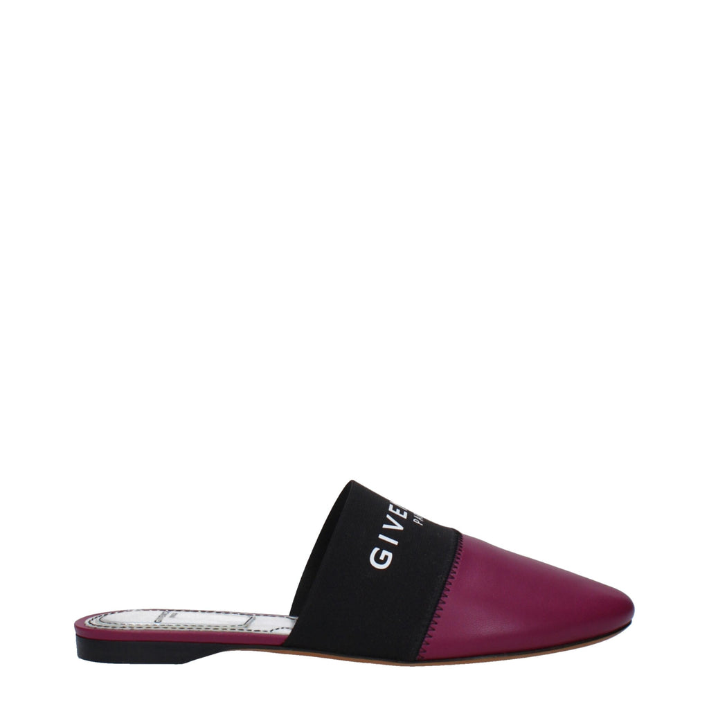Purple Leather Slippers Sandals