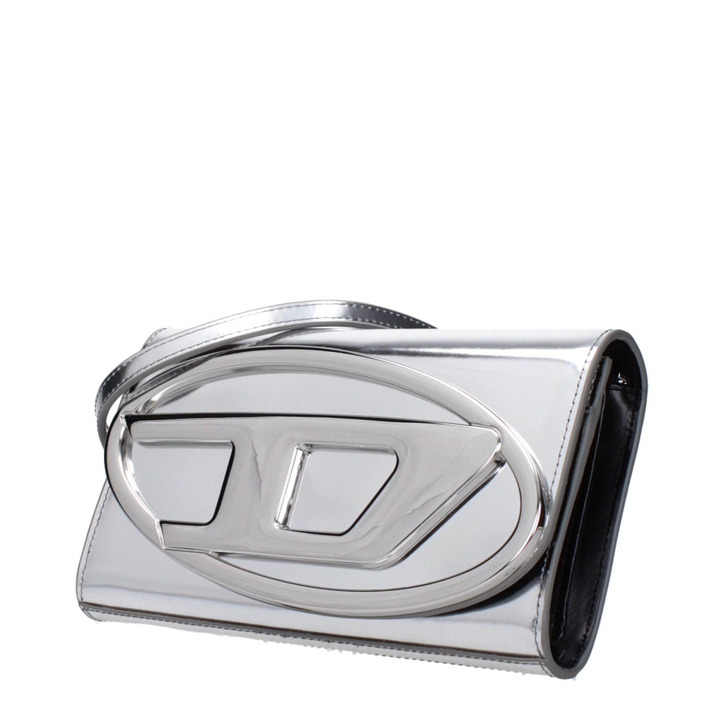 Gray Leather Clutch Bags