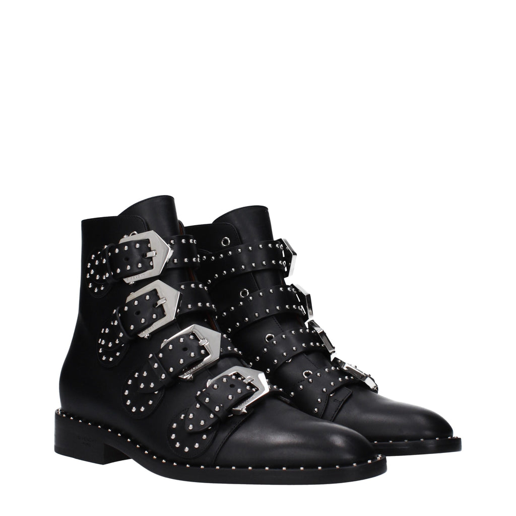Black Leather Ankle Boots