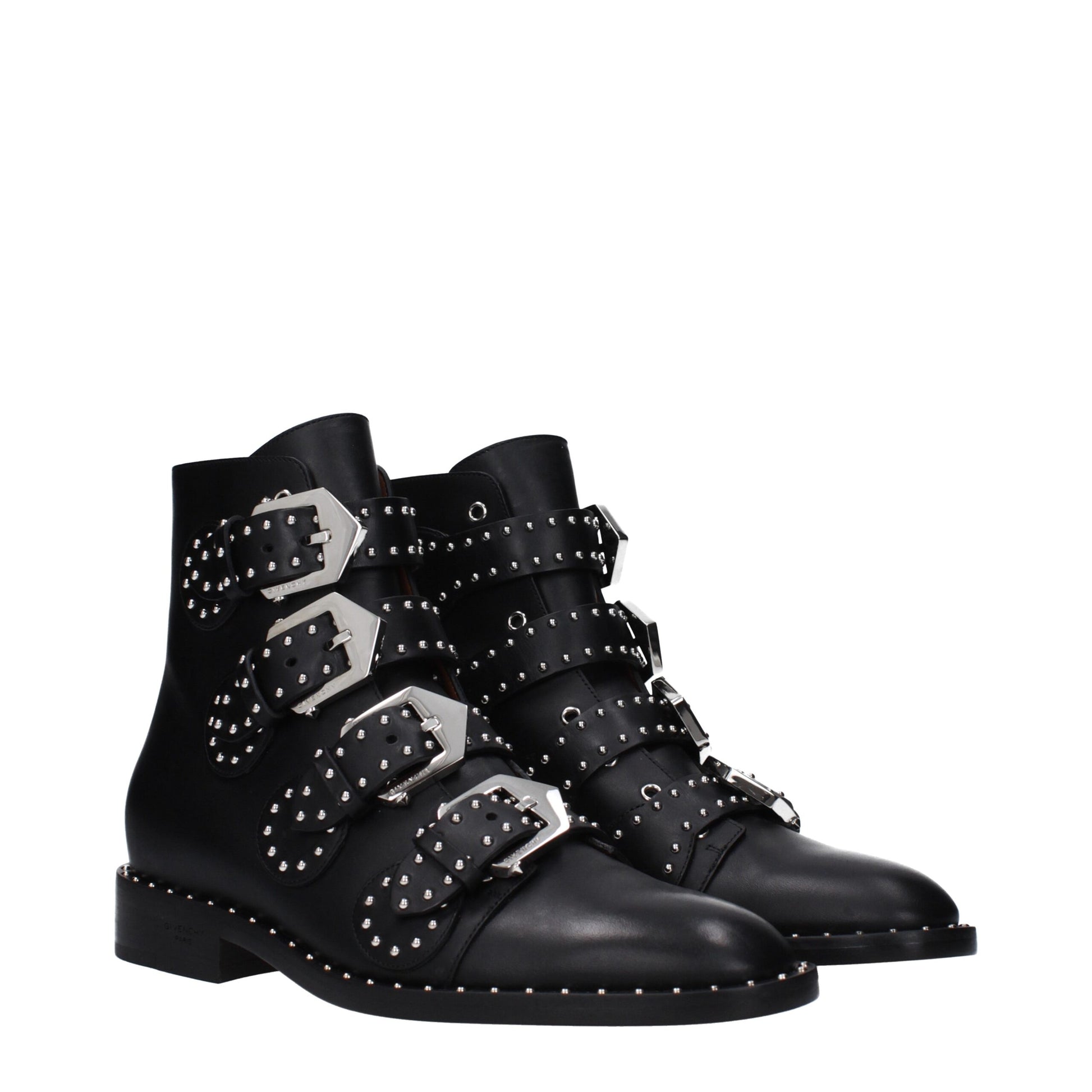 Black Leather Ankle Boots
