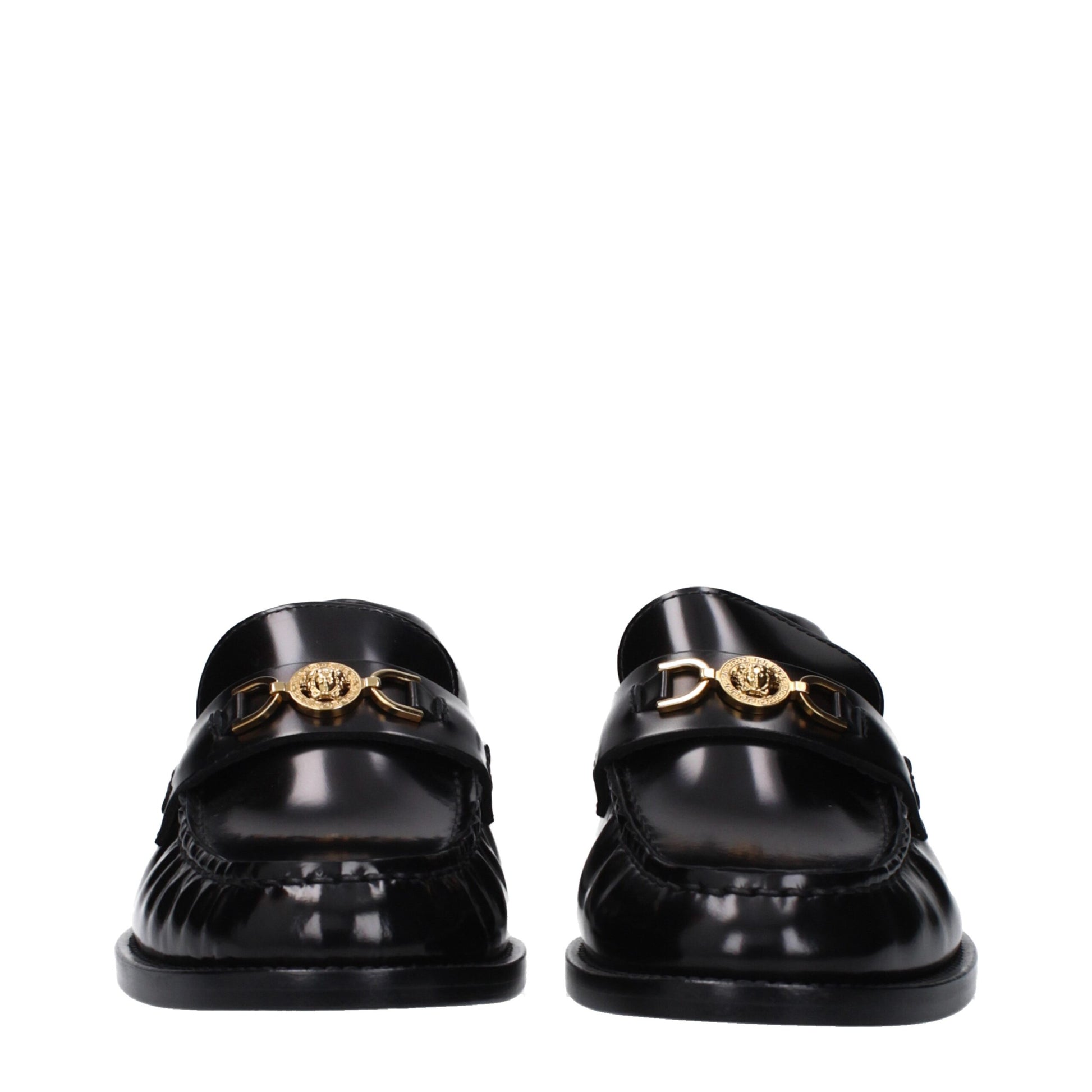 Black Leather Slip-On Loafers